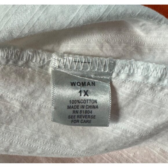 Dressbarn White Long-Sleeve Button-Down Shirt W/ Roll Tab Sleeves Womens 1X - Picture 10 of 10